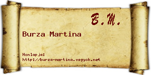 Burza Martina névjegykártya